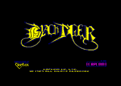 Black Tiger title screen for Amstrad CPC
